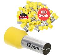 Kalitec AE612GE Lot de 100 embouts de câble isolés Noir 6 mm² Longueur 12 mm Fabriqué en Allemagne Qualité industrielle