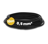 Kalitec Câble de câblage H05V-K 0,5 mm² noir - 10 m - Câble de 0,5 mm² - Flexible - En PVC - Fil de commutation