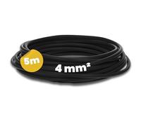 Kalitec Câble H07V-K 4 mm² Noir - 5 m Fil de Commutation Flexible | Toron en cuivre nu classe 5 pour armoire de commande et installations industrielles, certifié HAR, résistant à -40 °C