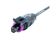 Kalitec Delphi Metri-Pack 3 pôles avec câble PUR injecté de 3 m 3 x 0,75 mm² noir I Câble confectionné avec prise I Boîtier femelle étanche I Câble prêt à brancher
