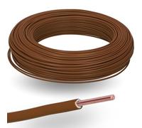 Kalitec H07V-U 1 x 2,5 mm² marron, 10 mètres de câble individuel en PVC ignifuge de 2,5 mm² tressé rigide en cuivre I 450/750 V I Câble de câblage à un seul câble pour câblage interne de machines