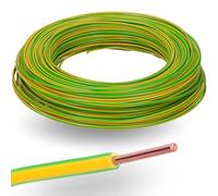 Kalitec H07V-U 10 mètres 1 x 2,5 mm² vert-jaune I Retardateur de flamme PVC simple 2,5 mm2 tressé rigide I Câble de terre 450/750 V I Câble de câblage à un seul câble pour câblage de