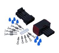Kalitec KALI-1304A AMP JPT Kit 4 broches 0,5-1,0 mm² Noir Codage A I Connecteurs plats de voiture, boîtier de prises et contacts I Protection IP54 I Fiche AMP pour voiture 24 V I -40 °C à +130 °C I