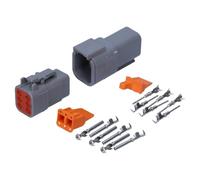 Kalitec KALI-1406 DEUTSCH DTM Lot de connecteurs 6 broches I Fiche allume-cigare étanche IP6K9K, IP68 pour moto et voiture I AWG 22-16 Tension 250 VDC I Matériau du boîtier PA GF I Plage de