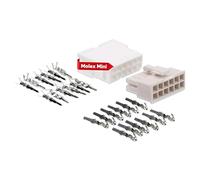Kalitec KALI-2412 Kit Connecteur Mini-Fit Jr. 12 Broches 13A AWG 24-18 | Boîtier nylon robuste 600V pour câbles de voiture, modélisme, ventilateurs PC et éclairage LED ou RVB avec pas de 4,2mm.