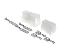 Kalitec KALI-2503 Kit Connecteur 3 Broches Fastin-Faston - 28A 250V | Boîtier en polyamide avec cosses et fiches plates en laiton étamé. Idéal pour auto, moto, bateau et caravane.