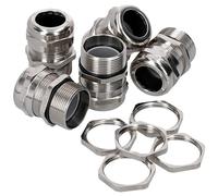 Kalitec Lot de 5 presse-étoupes en laiton 8,0-15,0 mm I Contre-écrou PG16 en laiton I Passe-câble gaz et étanche I Kit de presse-étoupe PG16 long