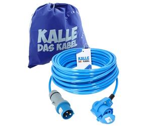 KALLE DAS KABEL Rallonge CEE 230 V H07BQ-F 3G 2,5 mm² 20 m Câble entièrement pur de qualité supérieure avec raccord coudé pour industrie, construction, bateau, womo camping