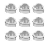 KALLORY 10 Pièces Boîtes en Métal Forme de Cœur pour Bougies DIY et Rangement Bijoux, Taille Portable, Capacité Modérée, pour Artisanat et Présents