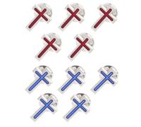 KALLORY 10 Pièces Broche Chrétienne Croix, Épingle à Revers Jésus, Alliage de Zinc, Bords Lisses, Confortable à Porter, pour Hommes et Femmes, Communion
