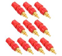 KALLORY 10 Pièces Connecteur Banane M5x50mm en Laiton Plaqué Or avec Écrou Hexagonal, pour Bornier Haut-Parleur Audio Domestique, Fixation Sécurisée et Remplacement Simplifié (Couleur
