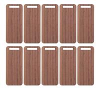 KALLORY 10 Pièces D'étiquettes pour Animaux en Bois Non Finition, Faciles à Attacher, Forme Rectangulaire aux Coins Arrondis, Adaptées pour Colliers de Chats et Petits Chiens, Décoration