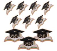 KALLORY 10 Pièces Insigne de Remise de Diplôme 2026 en Alliage de Zinc Léger, Épinglette Commémorative Forme Chapeau de Graduation et Livre, Présent pour Cérémonie ou Fête