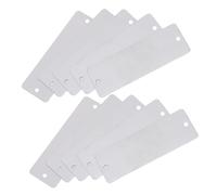 KALLORY 10 Pièces Plaque Signalétique en Acier Inoxydable Rectangle Argenté, Étiquette Métallique Vierge Installation Sécurisée, Fabrication de Bijoux et Usage Industriel