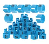 KALLORY 100pcs Anneaux de Jambe pour Pigeons en Plastique Bleu, Bagues Oiseaux Réutilisables et Robustes pour Identification des Volatiles Adultes