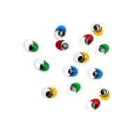 KALLORY 100pcs Yeux Mobiles Colorés Cils 15mm en Plastique pour Décoration de Projets Créatifs et Fêtes, pour Garçon et Filles et Jouets Couleur Aléatoire