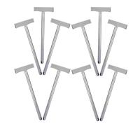 KALLORY 10pcs Porte-panneaux en Acier Inoxydable Léger et Portable pour Enseigne de Restaurant, Bâtonnet Métallique pour Défilés et Aéroports