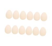 KALLORY 12 Ornements Œufs en Bois Brut à Décorer, Lot de 12 Pièces, Forme Œuf, Décorations DIY de Pâques, Loisirs Créatifs Printemps, Accessoires pour Activités Manuelles