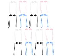 KALLORY 16 Paires Bouchons D'oreille Étanches en Silicone Réutilisables avec Cordon pour Natation et Sports Nautiques, Design Anti-perte, Adaptés aux Voyages et Baignades