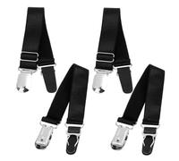 KALLORY 2 Paires de Pinces à Jarretières Métalliques Réglables Noires Structure en Bec de Canard, Résistantes à L'usure Quotidienne, pour L'organisation du Placard Buanderie