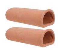 KALLORY 2 Pièces Cachette pour Crevettes et Poissons en Argile, Grotte Céramique pour Aquarium, Abri Sûr Réduisant Les Conflits Territoriaux, Décor pour Aquariums Domestiques