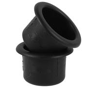 KALLORY 2 Pièces Insert Porte-gobelet, Support Tasse Noir Plastique | Support Dosette Tasse Robuste, Espace Optimisé, Convient à Plupart des Gobelets, Bouteilles et Canettes