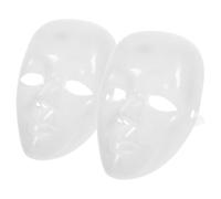 KALLORY 2 Pièces Masque Blanc Vierge à Peindre en Pp Personnalisable et Confortable pour Soirée de Bal Masqué et Carnaval Adultes et Adolescents