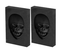 KALLORY 2 Pièces Moule à Lingots en Graphite de Crâne Noir pour Fonte de Cuivre et Argenté Technologie de Coulée Haute Densité et Démoulage Facile, pour Créations Artistiques