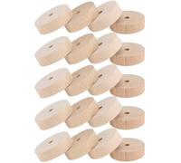 KALLORY 20 Pièces Petites Roues en Bois Beige pour Jouets Diy, Modèle de Roues en Bois, pour Garçon et Filles, Améliore Créativité et Compétences Pratiques, Accessoires Peinture