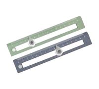 KALLORY 2pcs Compas Droit et Règle en Plastique pour Étudiants, Outil de Dessin Précis pour École, Permet Tracer des Formes Rondes et Mesurer Facilement