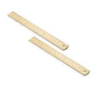 KALLORY 2pcs Règle Multifonction en Laiton Vintage 15cm, Légère et Résistante, pour Dessin et Usage en Bibliothèque ou Salle de Classe