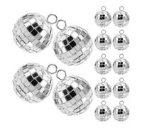 KALLORY 30pièces Pendentifs Boule Disco Rétro Breloques DIY pour Bijoux Accessoires Création Mode Vintage Années Décoration Mini Boules à Facettes pour Porte-clés Collier et Boucles