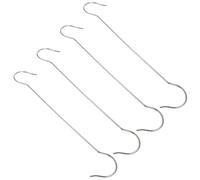 KALLORY 4 Pièces Crochet S en Acier Inoxydable pour Plantes Suspendues | Usage Polyvalent, Résistant aux Intempéries, Installation Facile, Finition Argenté, pour Jardinières et Pots