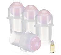 KALLORY 4pcs Rouleaux de Remplacement pour Flacon à Bille 10ml avec Ouverture de 16mm, Bille en Jade Rose Anti-Fuite, Facile à Utiliser pour Huiles Essentielles