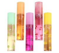 KALLORY 5 Pièces Gloss à Lèvres Hydratant Transparent Aromatisé aux Fruits, Pommade à Lèvres Portable en Plastique Liquide, Soin Délicat pour Femmes en Hiver Couleur Couleur Aléatoire