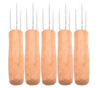 KALLORY 5 Pièces Support pour Bâtons de Moxibustion en Bois Chêne à Trois Branches Poignée Confortable, Antidérapant et Isolant Thermique pour Thérapie par Chaleur Auto-acupression