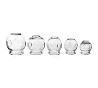 KALLORY 5pièces Ventouses Thérapeutiques Verre Épaissi pour Massage Chinois Forte Aspiration Antidérapantes et Sécurisées pour Usage Domestique