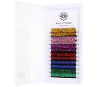 KALLORY 6 Paires de Faux Cils Extensions de Cils de Couleur Paillettes Maquillage Bande de Cils Épais Faits à La Main Faux Cils Modélisation de Scène Cils pour Halloween Costume Décor de