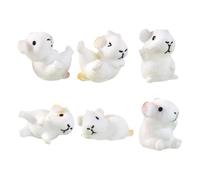 KALLORY 6pièces Figurines Miniatures de Cochons Résine Décoratives pour Micro Paysage Animaux Miniatures Légers et Portables pour Jardin Étagère et Pot de Fleurs
