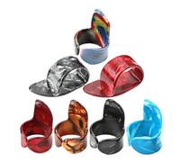 KALLORY 7 Pièces Protège-doigts en Plastique pour Guitare Électrique, Médiators Multifonctionnels pour Pouce et Doigt, Accessoires Pratiques pour Guitaristes Débutants Plusieurs styles