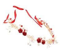 KALLORY Accessoires Cheveux Guirlande Cerceau Cheveux Couronnes De Fleurs Roses Vigne De Cheveux De Mariée Coiffure De Mariée Bandeau De Mariée De Mariage Alliage La Mariée Strass Perruque