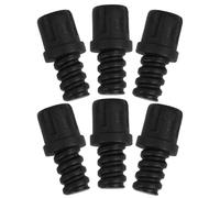 KALLORY Adaptateur de Remplacement pour Brosse à Toilettes Embout Fileté Auto-bloquant, Lot de 6 Pièces en Plastique Pp Noir, Design Ergonomique et Résistant la Déformation pour Salle