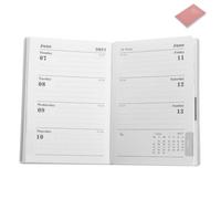 KALLORY Agenda Annuel A7 2027 Rose Couverture en Papier et Pu, Expérience D'écriture Fluide, Format Compact pour Bureau et Travail