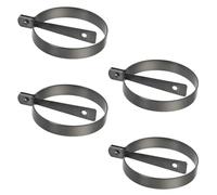 KALLORY Anneaux Œufs Antiadhésifs Ronds 10 CM, Lot de 4 Pièces en Acier Inoxydable, Moules pour Cuisson d'Œufs Pochés, Petit Déjeuner Rapide