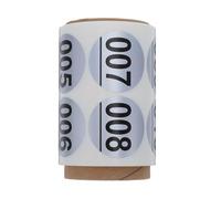KALLORY Autocollants Numérotés Ronds Consécutifs pour Bouteilles en Plastique, Étiquettes Autocollantes Pet Adhésif Puissant, pour École et Randonnée, Rouleau de 1