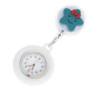 KALLORY Badge Infirmière Montre Médicale Rétractable en Silicone et Alliage, Style Étoile Mignon, Montre à Clip Pratique pour Travail Infirmier
