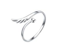 KALLORY Bague d'Aile d'Ange en Argenté Style Angle pour Femme | Bague Réglable, Présents Pour, Bijoux Fille, Présent Anniversaire, pour Familles, Toutes Saisons