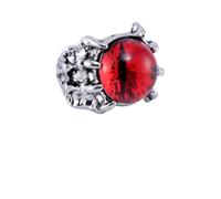 KALLORY Bagues Œil Diable Style Punk Vintage en Alliage Rouge Ensemble de 3 Anneaux Ouverts pour Hommes, pour Anniversaire ou Fête des Pères