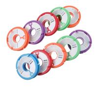 KALLORY Bobines de Pêche en Silicone 10pcs pour Enroulement Confortable et Opération Fluide, Accessoire Rond pour Adultes et Garçon et Filles Couleur Aléatoire