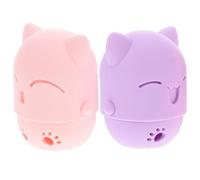 KALLORY Boîte de Rangement en Silicone pour Éponges de Maquillage, Lot de 2 Pièces, Compacte et Portable, Forme Chat Adorable pour Usage Quotidien la Maison